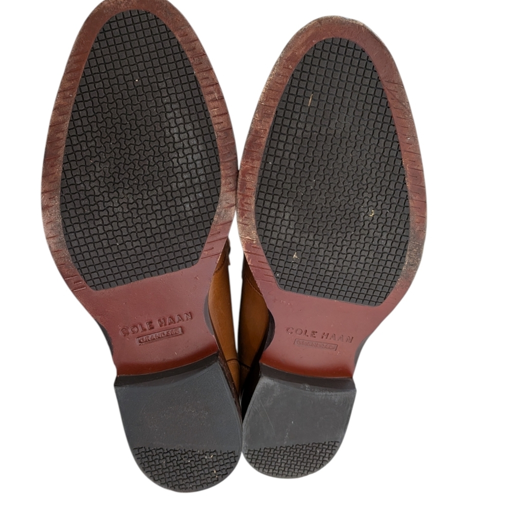 Cole Haan Men Carnegie British Tan Brown Leather Penny Loafers ... Size 9.5 - Picture 8 of 10